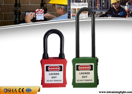 Corps de serrure d'ABS avec de longs cadenas en nylon de lock-out de sécurité de dispositif d'accrochage de 76mm