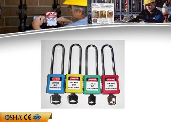 approbation de la CE ATEX de cadenas de lock-out de sécurité de l'ABS 126g dispositif d'accrochage en acier de 76 millimètres