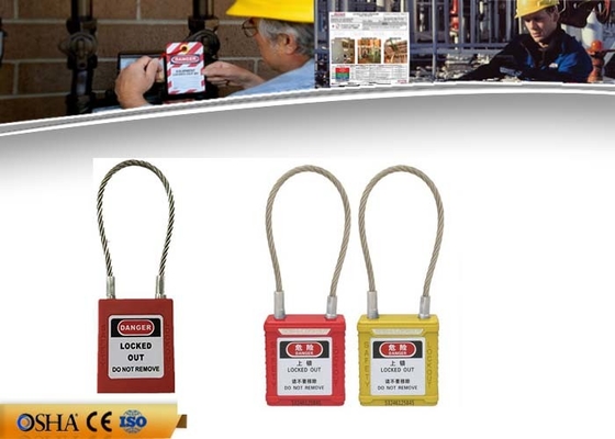Cadenas de lock-out de sécurité 2 millimètres de câble d'acier inoxydable 38 millimètres * 45 millimètres * taille de 20 millimètres