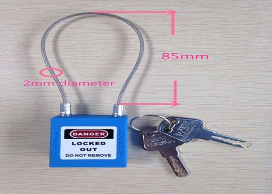 Cadenas de lock-out de sécurité 2 millimètres de câble d'acier inoxydable 38 millimètres * 45 millimètres * taille de 20 millimètres