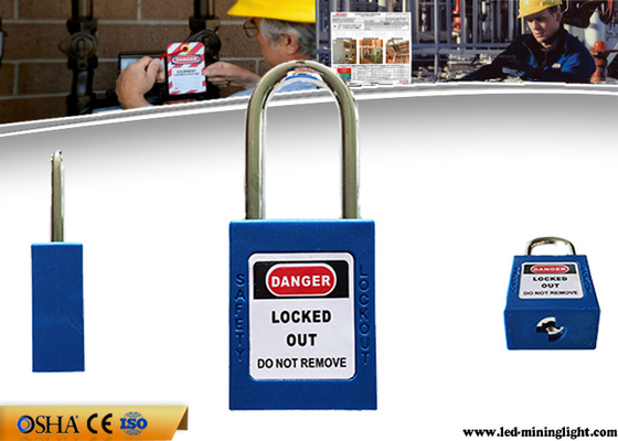 Cadenas bleus de lock-out de sécurité de couleur de dispositif d'accrochage en acier de l'équipement 38mm de Loto