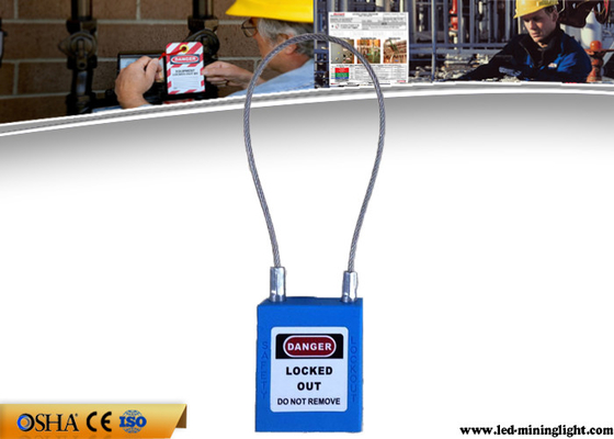 Cadenas adaptés aux besoins du client de lock-out de sécurité de câble d'acier inoxydable d'isolation