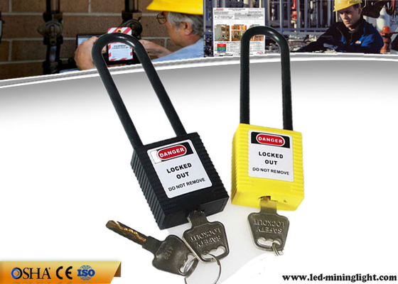 Longueur jaune des cadenas 76mm Sahckle de lock-out de sécurité d'étiquette de PVC de l'anglais de couleur
