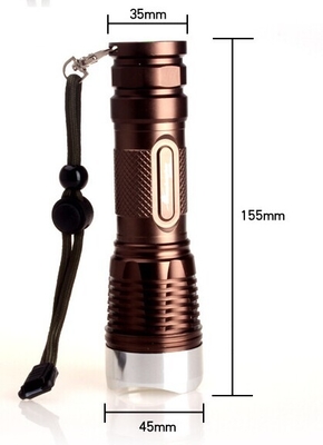 La torche de lampe-torche de Mini CREE LED imperméabilisent le logement d'alliage d'aluminium de 1100 lumens