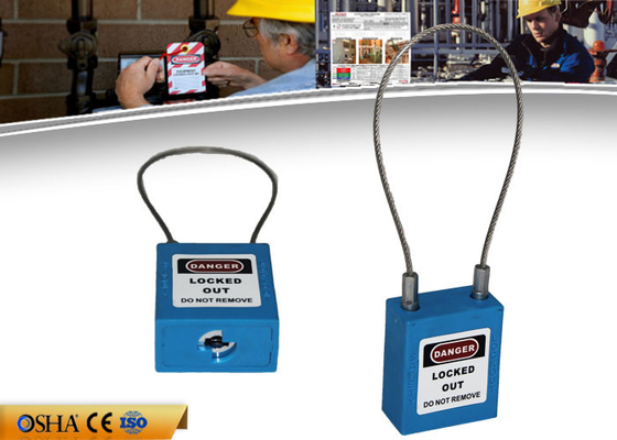 ZC-G31 cadenas de lock-out de sécurité de câble de l'acier 3.2mm 150mm avec non-conducteur