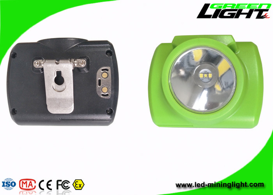 Lumière sans fil de la lampe de chapeau LED du phare 6.4Ah de la couleur verte 15000lux de capacité rechargeable de batterie SOS pour la sécurité de mineurs