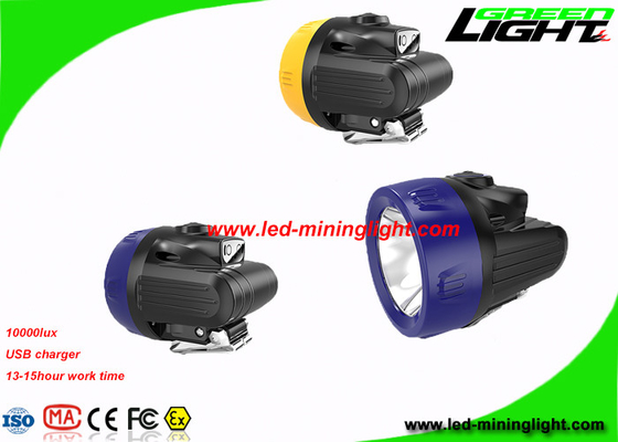 Poids léger 10000 Lux Economic Coal Mining Headlamp avec la poutre haute-basse de chargeur d'USB