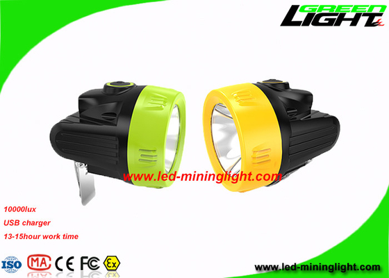 Poids léger 10000 Lux Economic Coal Mining Headlamp avec la poutre haute-basse de chargeur d'USB