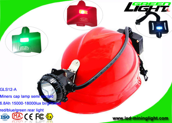 Le mineur semi attaché Hard Hat Light 6.8Ah Li - Ion Battery With 2 lumières de secours de SMD