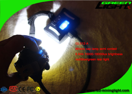 Le mineur semi attaché Hard Hat Light 6.8Ah Li - Ion Battery With 2 lumières de secours de SMD