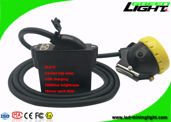 Le chapeau de extraction attaché de LED allume 10000 lux USB chargeant la lampe de secours que 18 heures fonctionnent le temps