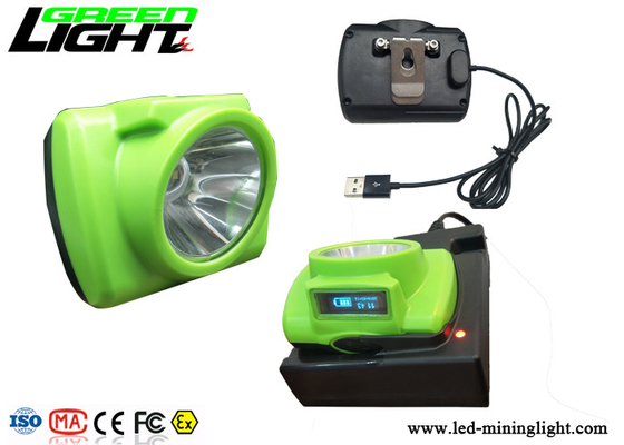 Charge rapide d'USB de soutien de la lampe de chapeau de mineurs d'ABS/PC LED 13000lux avec l'écran d'OLED