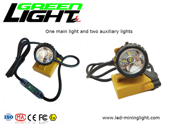 La lumière clignotante 25000lux 240lum 10.4Ah de câble a attaché la lampe de chapeau de mineurs GLC12-A