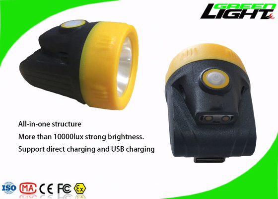 phare mené rechargeable sans fil de la lampe de chapeau de mineurs de 200mA 143LUM 3.8Ah