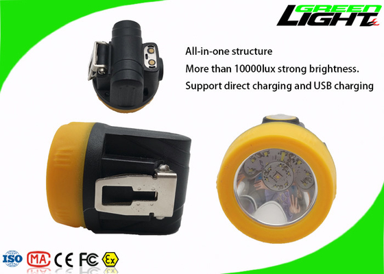 phare mené rechargeable sans fil de la lampe de chapeau de mineurs de 200mA 143LUM 3.8Ah