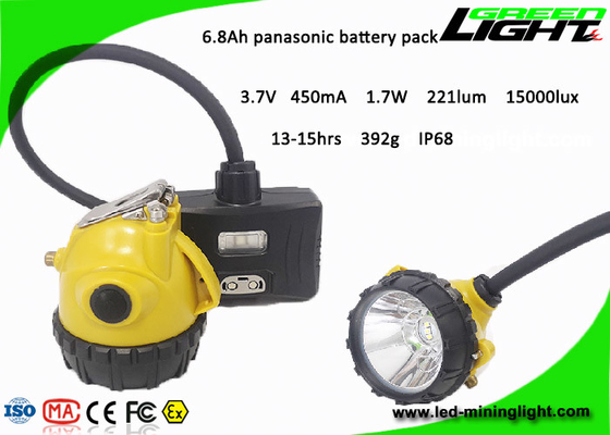 la lampe de chapeau d'exploitation de 450mA 221lum 15000lux LED 6.8Ah 3.7V a mené le phare de extraction