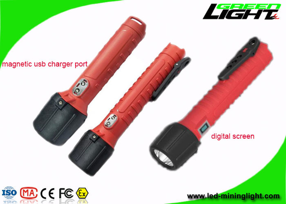 1300Lum lampe de poche LED torche écran numérique rechargeable USB IP68 torche LED anti-explosif pour l'extérieur
