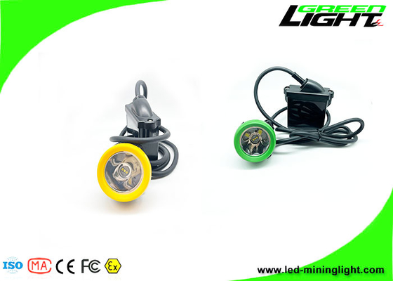 10000 Lux 18 heures 7800 mAh LED Miners Cap Lamp Corded With Lower Power Warning Function