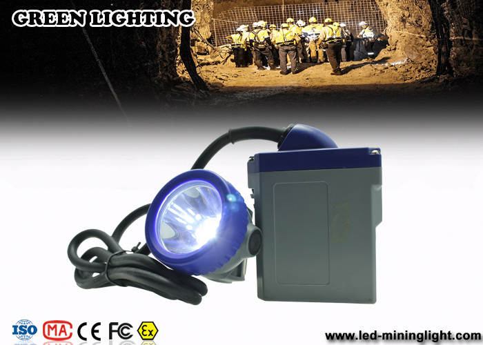phare mené rechargeable de mineurs en laiton de la batterie 6.6Ah avec l'encadrement bleu 10000lux LED principale de PC