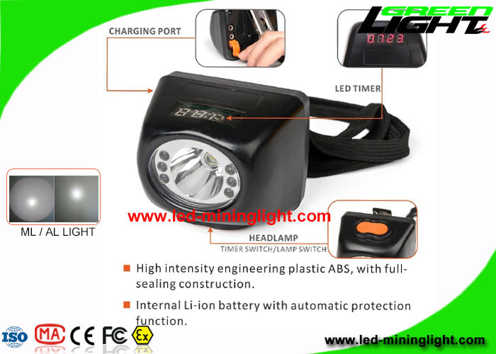 lumières de charbonnage de 4.5Ah Digital, lumière de casque de mineurs avec 18 heures allumant le temps de travail
