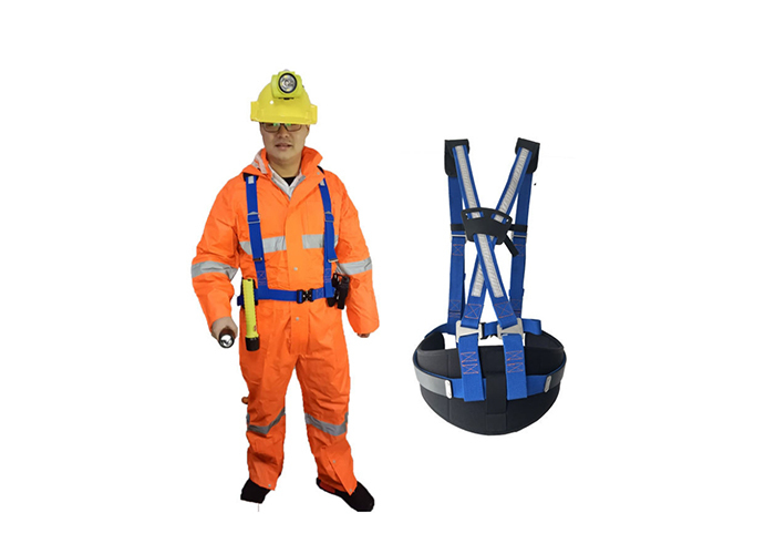 Ceinture de sécurité minière réglable en polyester avec bretelles et support lombaire