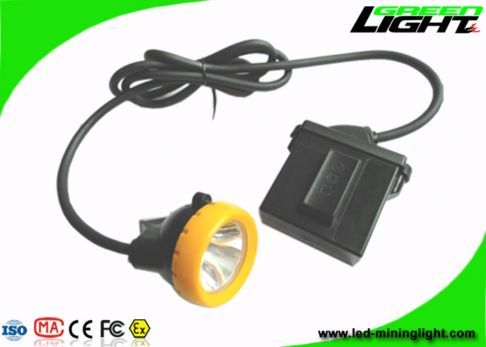 Lampe de chapeau de mineurs de sécurité 7.8Ah Li - Ion Battery 10000 Lux High Beam Corded Type