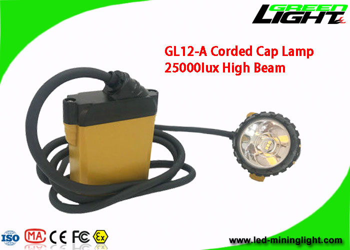 Le chapeau de charbonnage allume la poutre élevée antichoc du casque 10.4AH IP68 25000lux avec le chargeur 2A