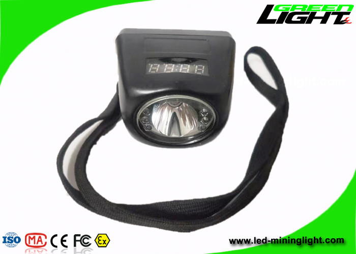 Écran numérique étanche mineur sans fil Cap lampe 4000 lux bouton en silicone avec corde de sécurité ABS PC